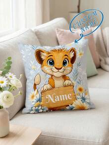 1pc Customized Personalized Text Print Pillowcase, Double-Sided Print Pillowcase, Suitable For Mother's Day/Father's Day/Thanksgiving/Teacher's Day, Can Create Your Own Photo Pillowcase, Great Gift For Family, Friends And Yourself - Dusty Blue - View 1