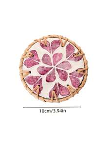 1pc/2pcs Lightweight Luxury Woven Colorful Shell Coasters, Natural Pearl Mother-Of-Pearl Heat Resistant Insulation Pads, Anti-Scald Tea Cup & Teapot Mats, Exquisite Home Tabletop Decor, Suitable For Coffee Tables, Kitchen Dining Tables, Party Table Decorations - Multicolor - View 24