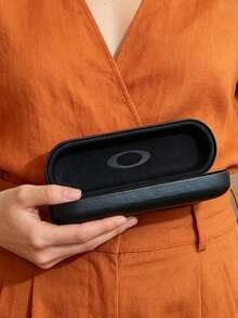 1pc Oakley Faux Leather Hard Eyeglass Case, Shockproof Protective Fashion Glasses Storage Box, Designer Accessory Gift OAKLEY-GIFT-3 - Black - View 1