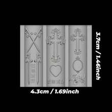 1pc Nail Art Silicone Mold, Vintage Baroque Holy Light Cross Candle Holder, Moonlight Embossed Bow & Floral Pattern Design Tool, Nail Decoration Mold Suitable For Nail Artists And Nail Salons - Multicolor - View 4
