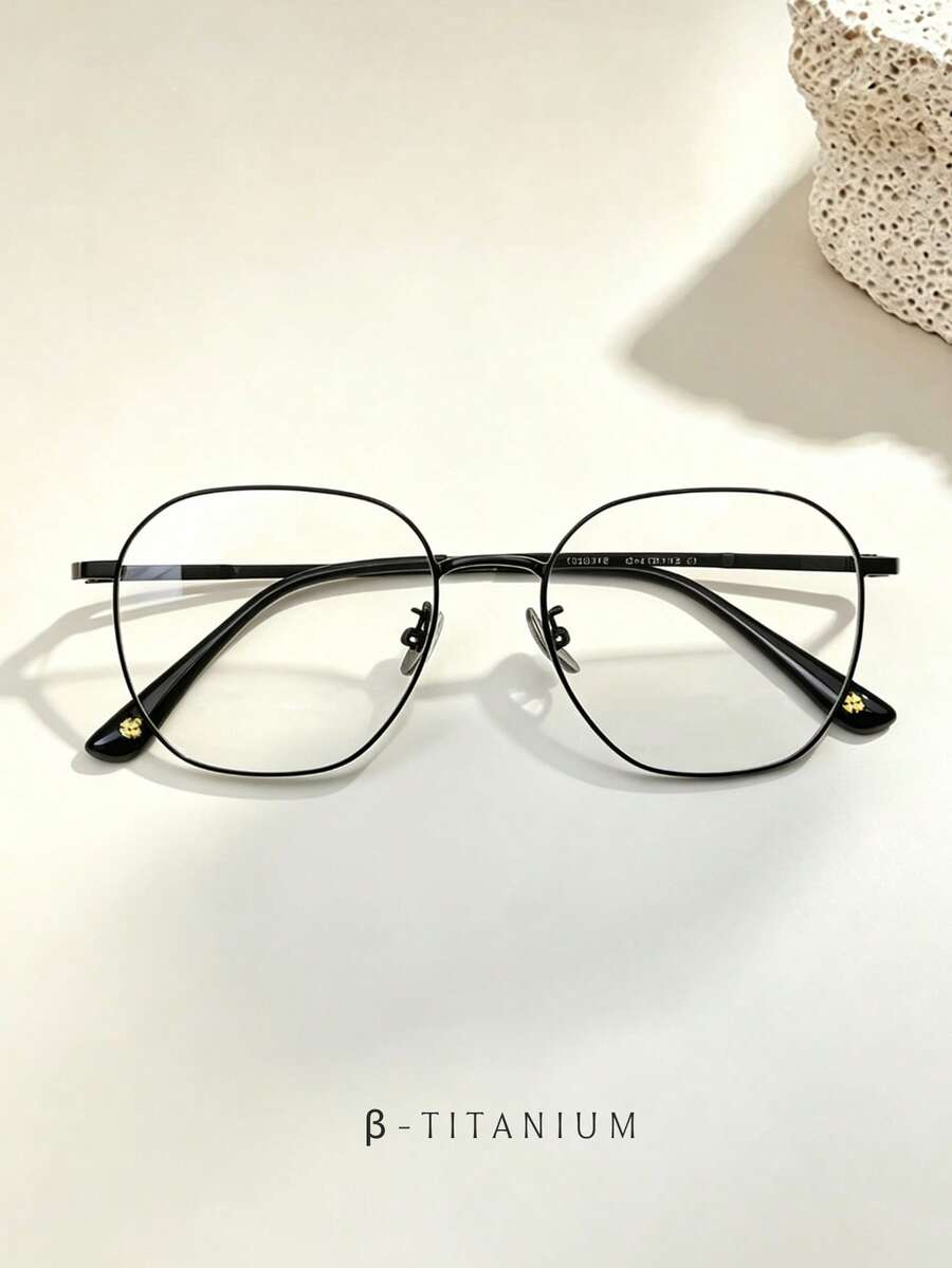 2026 New Ultralight Pure Titanium Brand Design Glasses For Men And Women Retro Fashion Polygonal Large Frame Flat Light Glasses - A - View 1