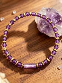 Amethyst Handmade Bracelet, Natural Material, First Choice For Daily Wear - Purple - View 2