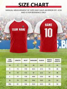 2026-27 Season League Team Customized Football Jersey, Personalized Logo, Number, Team Name And Player Name, Sporty Red Summer Style - Red - View 2