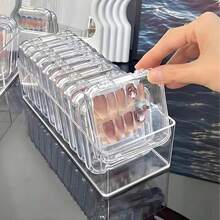 2pcs Wearable Nail Storage Box Transparent Artificial Fake Nails Display & Storage Case Dustproof Portable Handmade Press-On Nails Organizer For Nail Salon & Home DIY Manicure Supplies - View 9