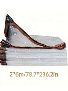 KZZHEEAN 1pc PE New Material Tarpaulin, Easy And Quick Installation, Stable Performance, Suitable For Yard Decoration, Farm Fencing, Outdoor Covering - PE Transparent Rainproof Tarpaulin - View 11