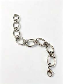 1/4 piezas Pulsera de cadena de acero inoxidable gruesa, pulsera de cadena de clip de papel de acero inoxidable 304 hecha a mano, textura pulida, pulsera personalizada en capas, regalo de joyería adecuado para hombres y mujeres - Pulsera hecha a mano - Ver 9