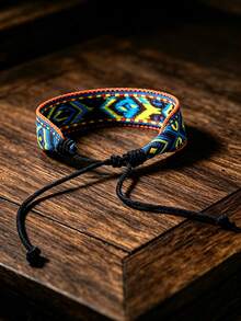 Spring/Summer New Women's Vintage Handmade Woven Bracelet, Colorful Mixed Nepal Bohemian Artistic Style Printed Fabric Hand Rope Bracelet Jewelry - Color 2 - View 4