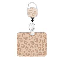 1 Set Leopard Print Retractable Badge Reel, Badge Holder With Key Ring, ID Card Holder, Work Badge Companion, Fashionable ID Card Protector, Suitable For Doctors, Teachers, Nurses, Men And Women Office - Leopard Print - View 10