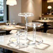 Hexagonal Tiered Acrylic Display Stand,Multi-Tier Design For Space-Saving Storage, Efficiently Organizing Coffee Gear, Cups, And Kitchen Clutter. Build A Cozy Coffee Nook, Instantly Turning The Corner Into Both Storage And Display Space - Diamond-shaped Rack - View 7