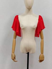 1pc Black Chiffon Petal Sleeve 2pcs Elastic Bridal Decorative Arm Warmers - Multicolor - View 6