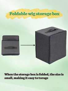 Wig Storage Box, Suitable For Wigs, Hair Extensions, Hair Pieces, Portable Wig Travel Storage Bag, Foldable Handheld Wig Bag, With Adjustable Steel Wig Display Stand, Travel Wig Packaging Box, Halloween - View 7
