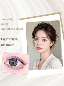 Slouchy Person Glue-Free False Eyelashes | Mini Small Capacity Boxed Lower Eyelashes Zhaojun, Segmented Realistic Hair Material Glue-Free Strip Design Instant Application, Daily Makeup Portable Touch-Up Easy Storage - C - View 2