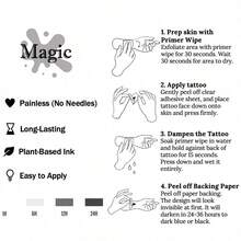2/1pc/Set "Scattered Stars" New Technology Semi-Permanent Tattoo Stickers - Black - View 4