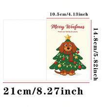 Dachshund Christmas Greeting Card, Merry Woofmas Dog Lover Holiday Blessing Card With Envelope - A - View 5