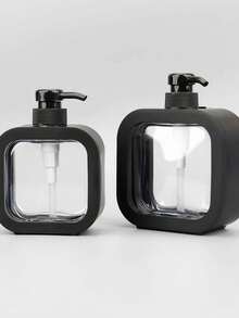 1pc Transparent Refillable Pump Bottle For Hand Wash, Perfume, Lotion, Dish Soap, Shower Gel, Travel Size Dispenser With Pump For Bathroom - Black - View 8