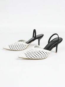 Women's Autumn/Winter Silk Versatile High Heel Elegant Party Comfortable Pointed Toe New Style Pumps (Randomly Cut Upper) - White - View 2
