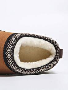 12+ Girls Bohemian Style Brown Trim Platform Snow Boots, Tire Tread ...