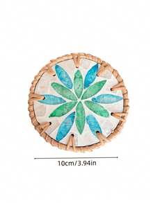 1pc/2pcs Lightweight Luxury Woven Colorful Shell Coasters, Natural Pearl Mother-Of-Pearl Heat Resistant Insulation Pads, Anti-Scald Tea Cup & Teapot Mats, Exquisite Home Tabletop Decor, Suitable For Coffee Tables, Kitchen Dining Tables, Party Table Decorations - Multicolor - View 26