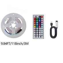 Multi-Color RGB LED Tape Light, 44 Keys Remote Controller, USB Powered, Self-Adhesive Cuttable Strip, Ideal For Halloween, New Year, Bar & Room Ambient Lighting - 44KEY 3535 - View 14