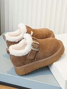 Girls' Autumn/Winter Ankle Boots, Plush Thick Lining, Thick Sole, Anti-Slip, Warm Baby Winter Boots - Camel - View 4