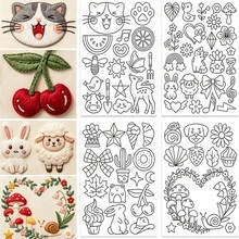 Animal Pre-Printed Water-Soluble Embroidery Stabilizer Pattern, For Clothing DIY, Washable Transfer Paper For Hand Sewing And Embroidery Beginners - A392 - View 16