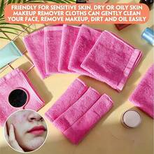 Face Towels 48/6/12/24pcs, Ultra Soft Skin-Friendly Sensitive Skin Face Cloths, 10x10/12x28 Inch Small/Large Face Towels, Reusable Washable Makeup Remover Cloths, Easy Rinse Multi-Color Facial Cleansing Towels - Pink - View 4