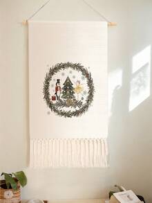1PC Tapestry, Wall Hanging, Long Linen Vintage Tassel Tapestry, Vertical Wall Decor, Animal Print Design; Versatile For Living Room, Bedroom, Office, Party And More - Multicolor - View 2