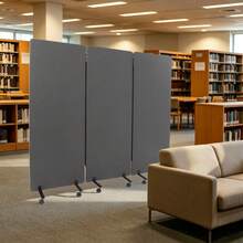 SENDERPICK Room Divider Sound-Repellent Privacy Panel With Wheels 3-Panel Portable Office Divider For Room Partition - Dark Grey - View 6
