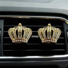 2pcs Rhinestone Crown Car Air Vent Aroma Clip Alloy Crystal Car Interior Decoration Ornament - Crown - View 4
