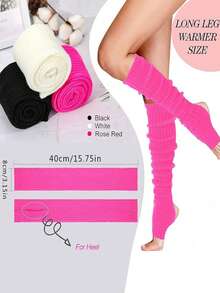 1 Pair Women Ribbed Knit Cutout Leg Warmers, Soft Stretch Slouchy Solid Leg Covers, Y2K Style Leg Warmers For Fall Winter Daily Wear - Multicolor - View 8