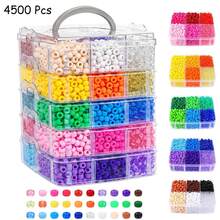 4500 Pieces Rainbow Large Hole Pony Beads, Assorted Color Plastic Beads With Portable Stackable Storage Box, DIY Bracelets Necklaces Keychains Handmade Craft Jewelry Making Supplies - A - View 7