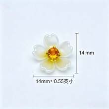 100/50/30入 14mm 花形圓形亮面水晶水鑽 DIY 平底黏貼珠飾，適用於衣物、包包、鞋子裝飾 - 14K 金黃色 - 查看 2
