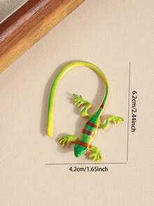 European And American Exaggerated Personalized Geometric Fun Animal Plastic Gecko Cute Cartoon Mori Style Earrings - Multicolor - View 4