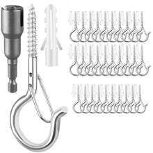 1/5/10/20pcs Ceiling Hooks For String Lights, Plants & Wind Chimes, Christmas Outdoor Hanging Hooks - Multicolor - View 1