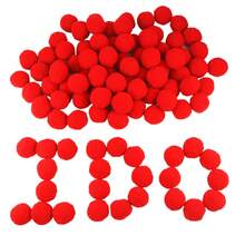 Christmas Colourful Red Pompoms 10-50mm Large And Small Pom Poms Fuzzy Puff Balls Assorted For DIY Arts And Craft Creativite Home Party Christmas Halloween Valentine's Day Decorations - PM - View 4