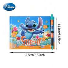 Monogram Disney 1SET  Officially Licensed Stitch Autograph Book, Tropical Hibiscus Notebook With Pen, Blue Orange Theme, Stationery Gift For Fans - Multicolor - View 3