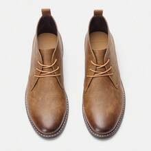 Men's Desert Boots, Classic Retro Derby Boots, Durable Anti-Slip Casual Commuter Ankle Boots - Brown - View 8