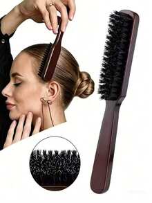 1pc Detangling Comb - Soft/Medium-Hard Smooth Styling Comb, Used For Styling, Smoothing And Detangling Hair, Creating A Smooth Frizz-Free Hairstyle, Unisex - Wooden Handle Design, Back To School Essential, Travel Essential, Suitable For Women, Comb, Hair Styling Comb - Multicolor - View 1