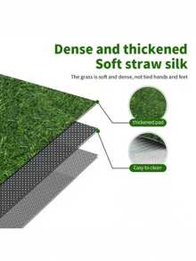 1pc Washable Dog Grass Pad - Reusable, Pet Training Artificial Turf With Non-Slip Backing. Easy To Clean Mat, Suitable For Indoor/Outdoor Use. Grass Blade Length: Approx. 2 Cm. - Multicolor - View 8