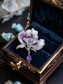 1pc Vintage Court Style Brooch, Unique Charm, Perfect For Embellishing Suits, Coats, Dresses, Creating A Sophisticated Atmosphere - Multicolor - View 4