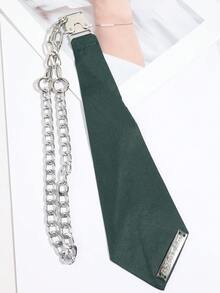 1pc Metal Nameplate Chain Buckle Women's Tie-Free Collar Accessory, Sweet & Cool Y2K Preppy Punk Style Shirt Accessory - Multicolor - View 9