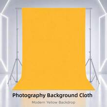 VOJCBKRE Yellow Photography Backdrop, Multi-Purpose Portrait Studio Video Recording Party Background Screen, Non-Reflective Easy Installation High Density (Stand And Clips Not Included) - View 2
