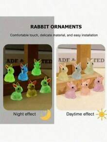 Small Glowing Rabbit Model, Home Decor, Suitable For Holiday Decoration, Potted Plants And Garden, Colorful Glowing Crystal Duck Statue, Ideal Gift For Christmas And Mother's Day - Multicolor - View 5