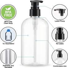 2 Botol Pompa Plastik Bening Motif Bunga Poinsettia dan Permen Tongkat 300ml, Wadah Sabun Tangan Isi Ulang untuk Meja Rias, Cocok untuk Liburan - MultiWarna - View 2