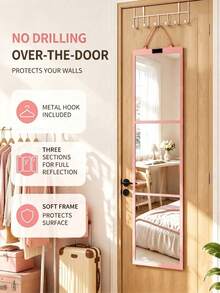 Foldable Full-Length Mirror With Portable Storage Bag, Hanging Door Mirror, Freestanding Or Wall-Mounted Vanity Mirror, High-Definition Imaging, Suitable For Bedroom, Dorm, Travel - Folding Mirror - View 3