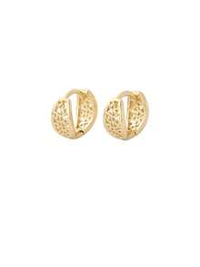 1 Pasang Anting Daun Berongga Berlapis Emas, Anting Jepit Populer, Cocok untuk Wanita Sebagai Hadiah dan Dekorasi Sehari-hari. - Yellow Gold - View 7