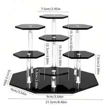 Hexagonal Tiered Acrylic Display Stand,Multi-Tier Design For Space-Saving Storage, Efficiently Organizing Coffee Gear, Cups, And Kitchen Clutter. Build A Cozy Coffee Nook, Instantly Turning The Corner Into Both Storage And Display Space - Diamond-shaped Rack - View 13