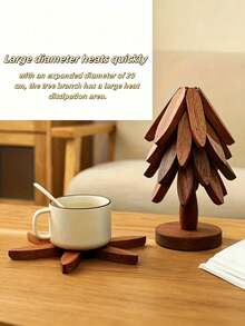 "Insulated Tree" Solid Wood Heat-Resistant Mat - High-Temperature Resistant Table Mat, Solid Wood "Christmas Tree" Shaped Coaster/Cast Iron Pot Mat; High-Quality Coaster With Dual Function Of Home Decor And Tableware Mat, Suitable For Kitchen Decor And Christmas Home Decoration. Applicable Scenes Include Home Decor (Including Autumn, Christmas And Daily Styles), Office Decor, Girls Birthday Decor And Bedroom Wall Decor. - Multicolor - View 2