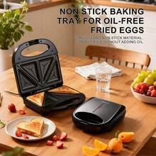 SOKANY 08123 Sandwich Maker, 750W Double-Sided Heating, 4-Slice Non-Stick Breakfast Machine, Automatic Edge Sealing & Leak-Proof Lock, Oil-Free Cooking, Ready In 3 Mins, Multifunctional Kitchen Gadget - Black - View 4