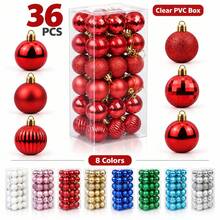 Spot Plastic Electroplated Christmas Ball Pendant 6cm 36pcs - A - View 10